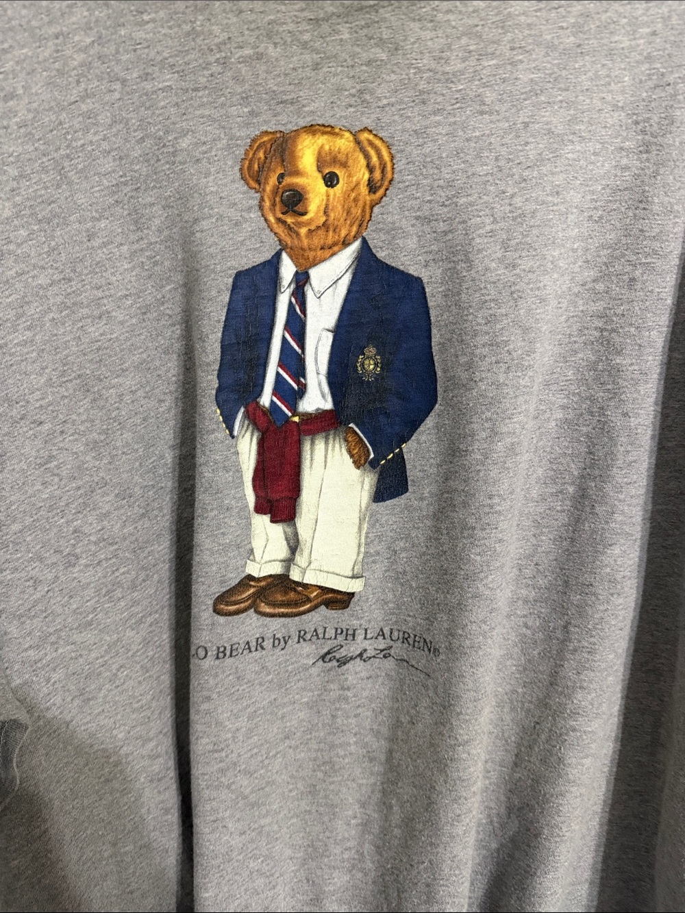 Ralph Lauren Gray Tee with Polo Bear Graphic - Picture 2 of 4